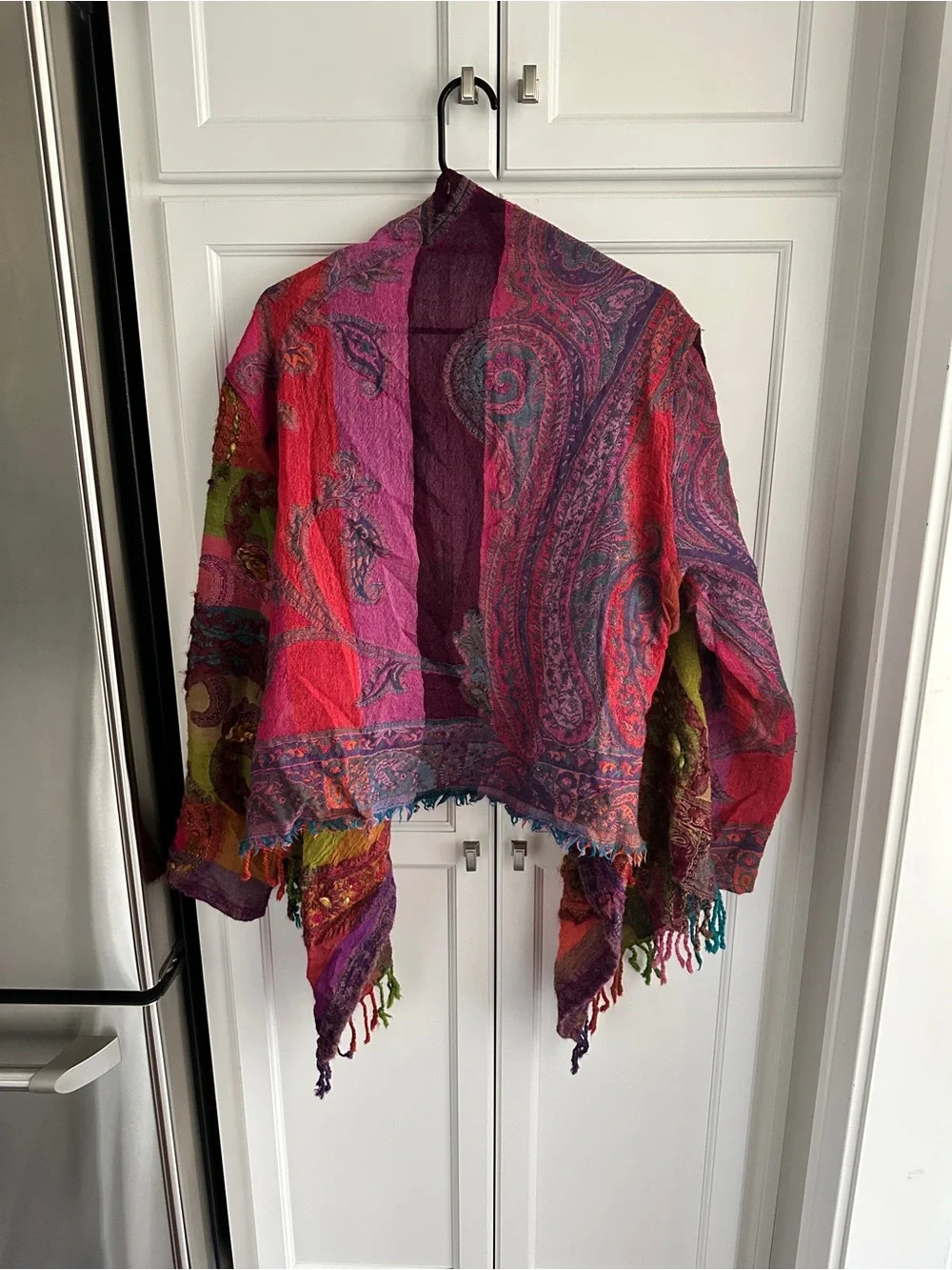 Anu Multicolor Wool Jacket Art to Wear Boho size XL